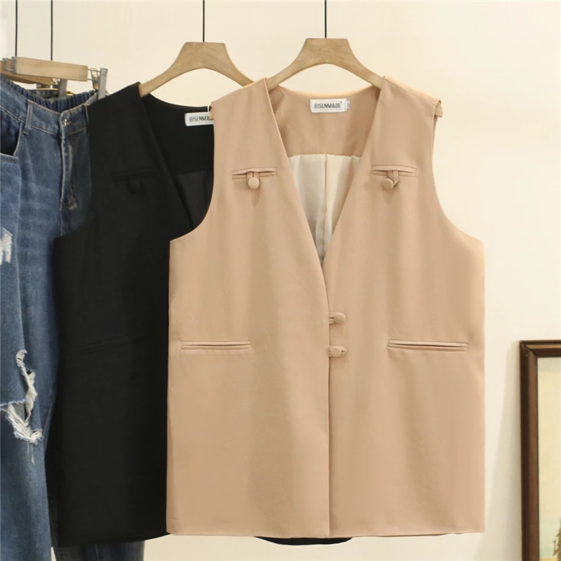 

Vest Women's Sleeveless Jacket 2022 New Coats Long Vest Blazer Formal Work Oversize Ladies Vintage Slim Suit Waistcoat Female
