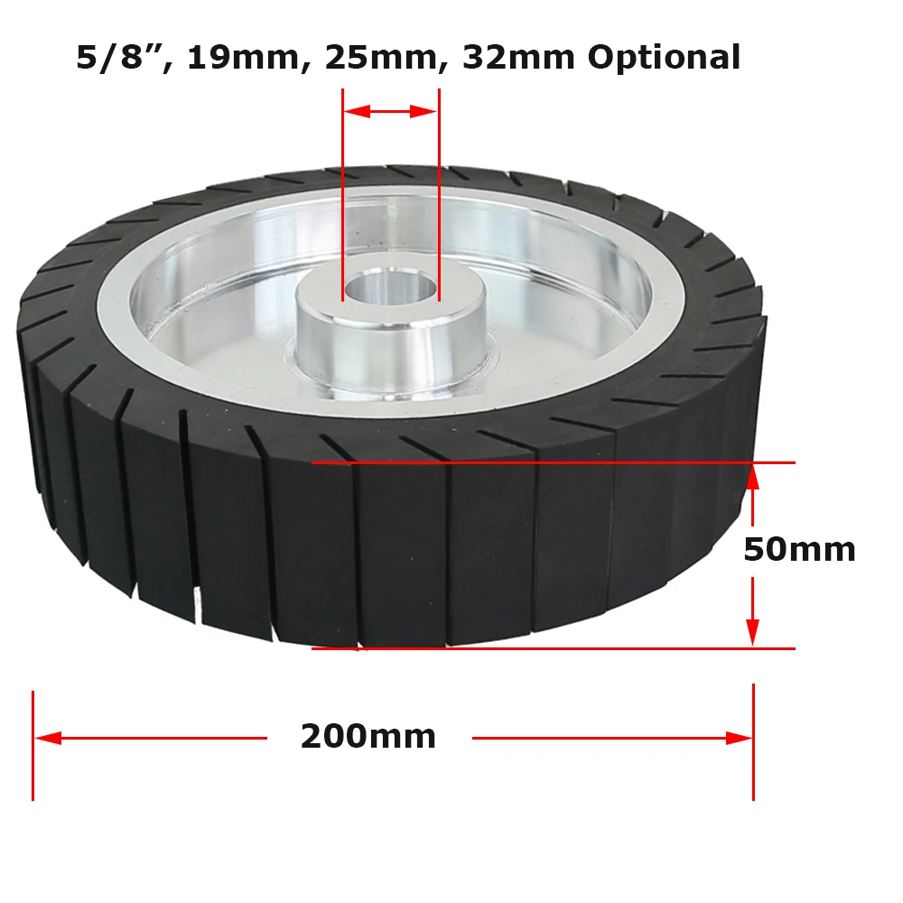 200x50mm Rubber Expansion Wheel 8x2 inch with 630x50mm Sanding Sleeves AO ZA Nylon Belts Bench Grinder Tools