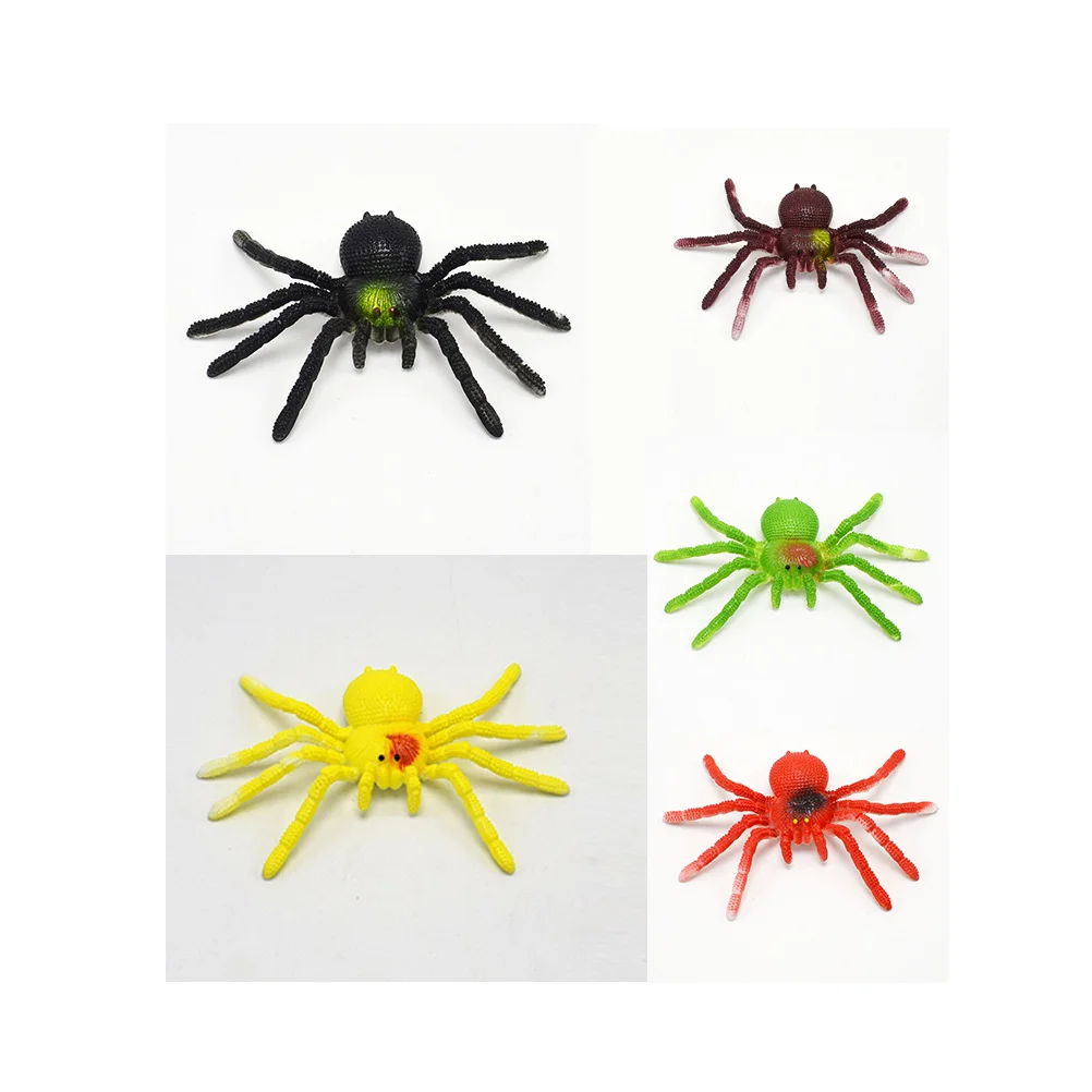 

5Pcs Halloween Party Realistic Large Spider Durable Tpr Halloween Horror Decoration Prank Props for Front Door Porch Haunted