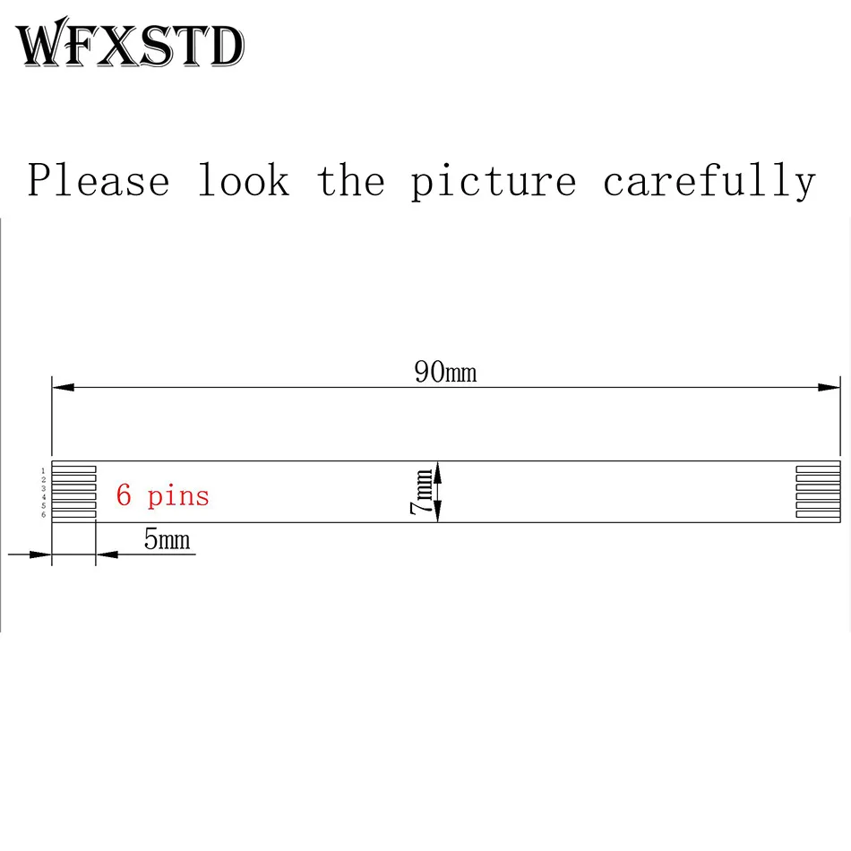 6pins 7mm 9cm Type A New Flex cable AWM E118077 or E129545 or Other 2896 80c vw-1 Same Side Contact