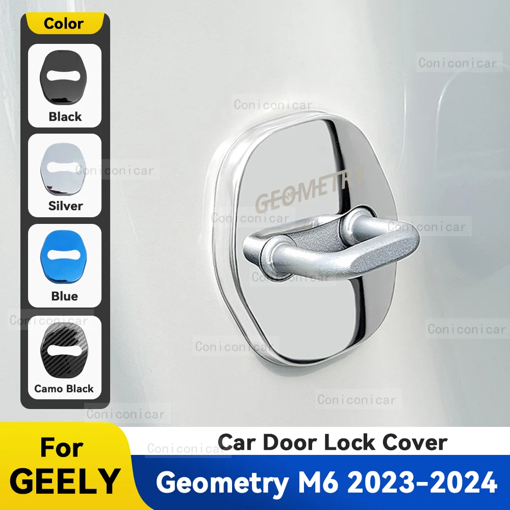 車のドアロックバックルカバー,防錆装飾カバー,ステンレス鋼保護アクセサリー,幾何学的形状m6 2023 2024
