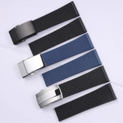 22mm 24mm black blue rubber watchband for Breitling waterproof sport silicone watch strap men wrist tape bracelet