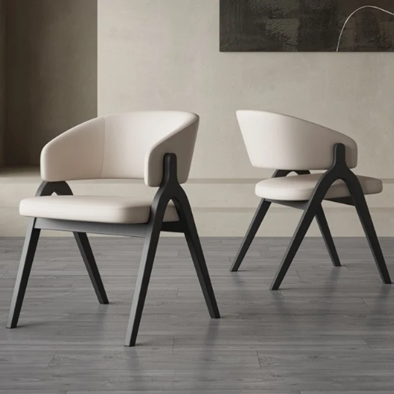 Nordic solid wood dining chair, household Italian light luxury high-end back chair