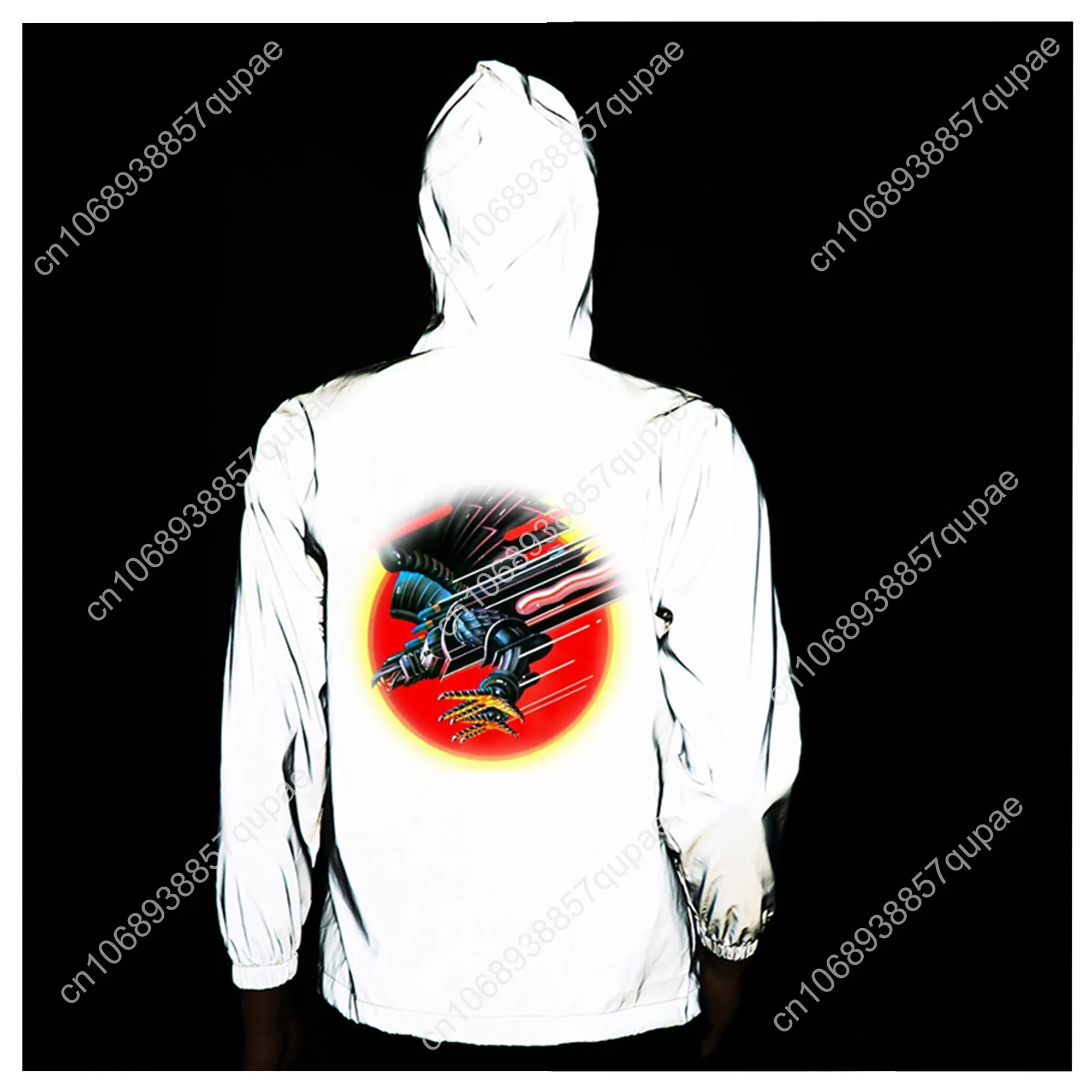 Judas Priest Heavy Metal Rock Band Reflective Jacket Mens Womens Coat Hooded Windbreaker Runing Pocket Jackets Customized Hoodie