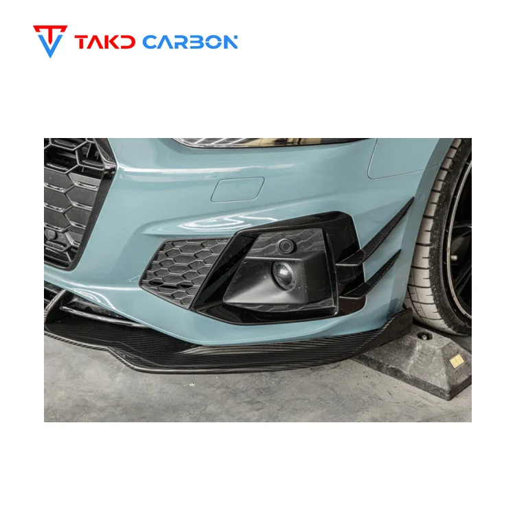 A5 S5 B9 Dry Carbon Fiber Car Front Bumper 4Pcs/Set Side Canards Bumper Canards For Audi A5 S5 B9 PA 2020-2023