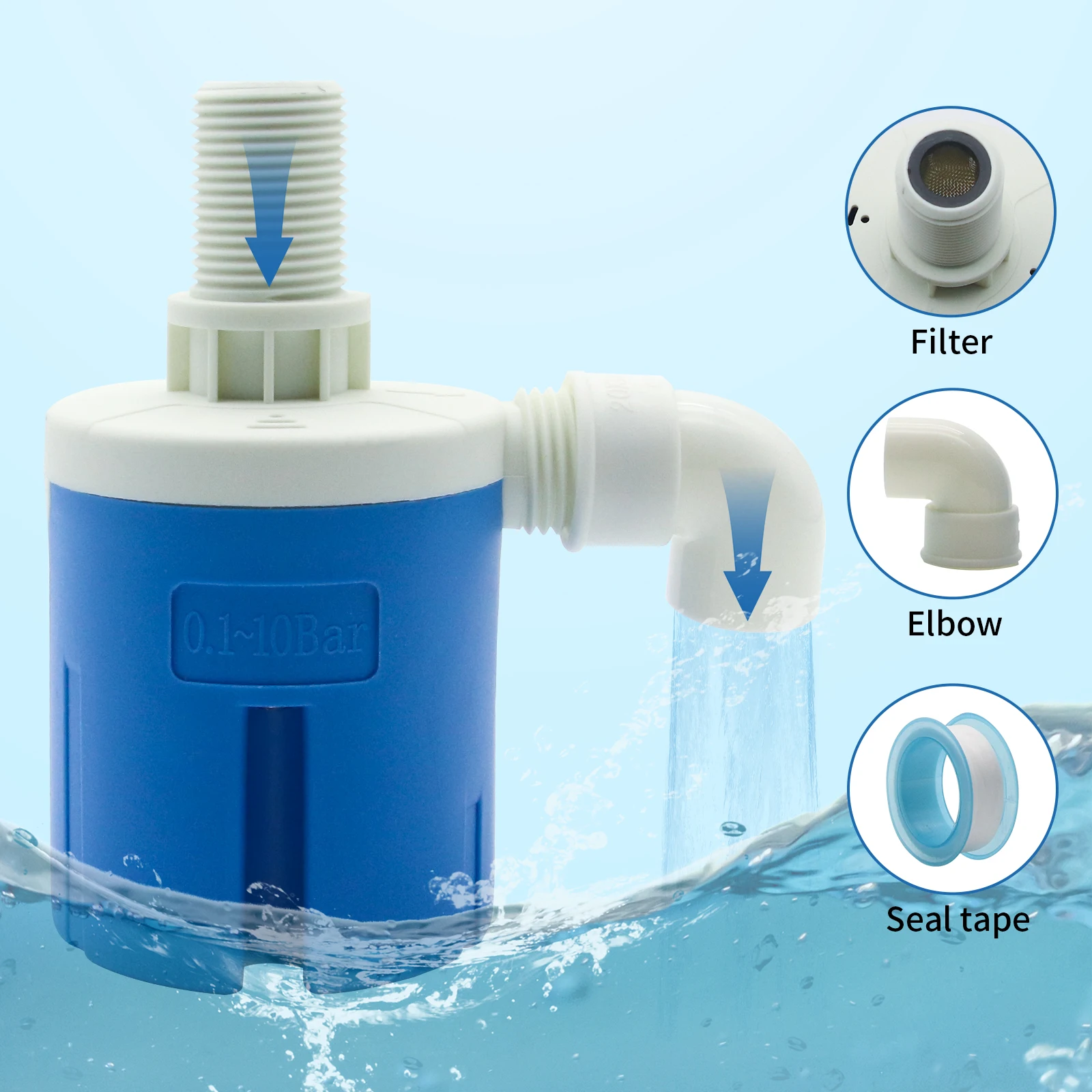 1 قطعة التلقائي صمام التحكم في مستوى المياه صمام الكرة الطافية خزان برج بركة تعويم التبديل صمام مدخل المياه التوقف التلقائي #4