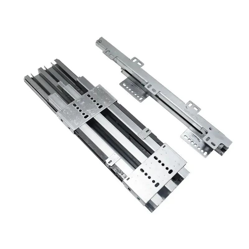 

Wardrobe Slide Rails Heavy Duty Side Mounted Cabinet Self-Pull Out Press Rebound Function Kitchen Cabinet Damping Buffer Rails
