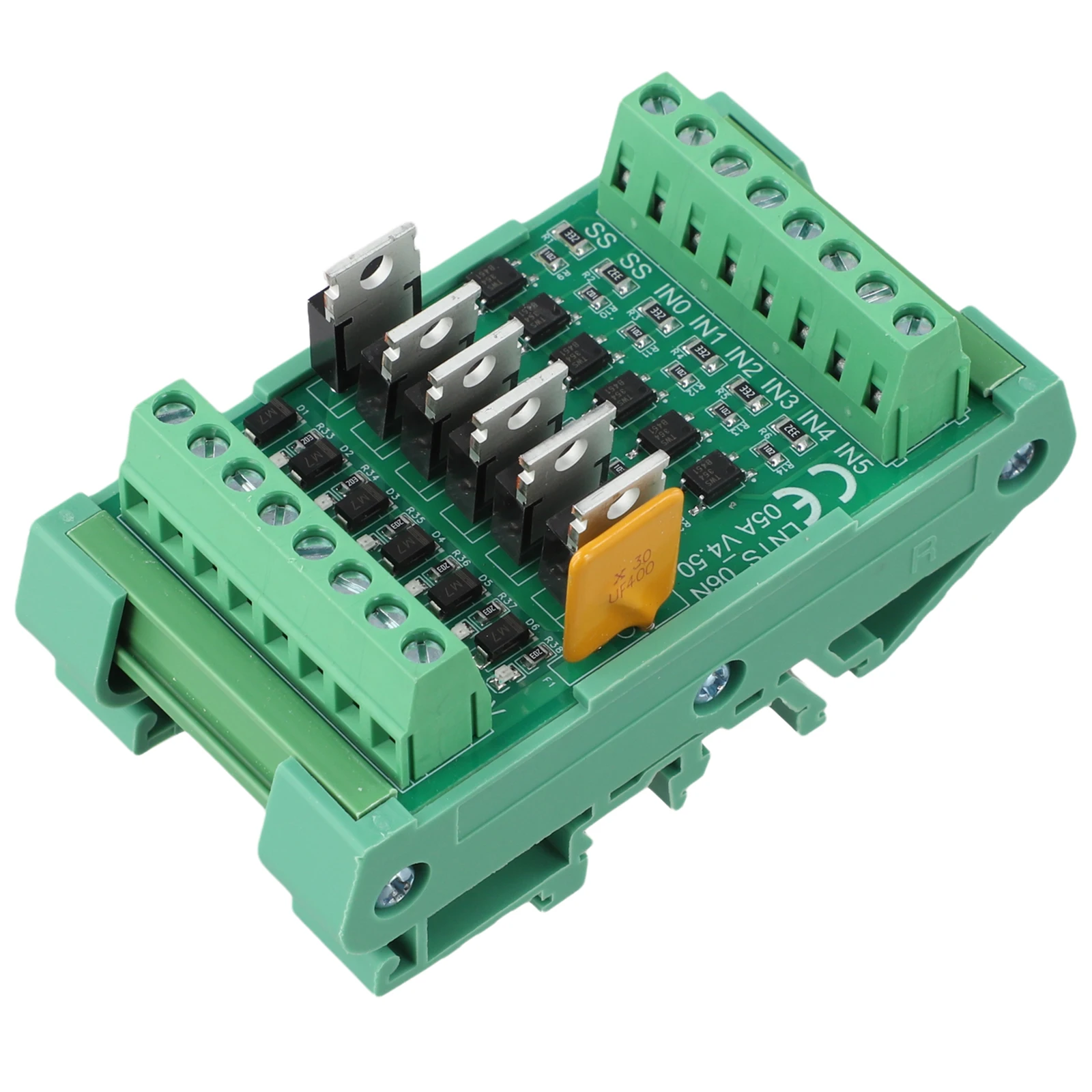 5A NPN Output Control Module High Current Drive NPN Output Module 49*89*50mm 6-Channel PLC Board 12 24VDC Compatibility