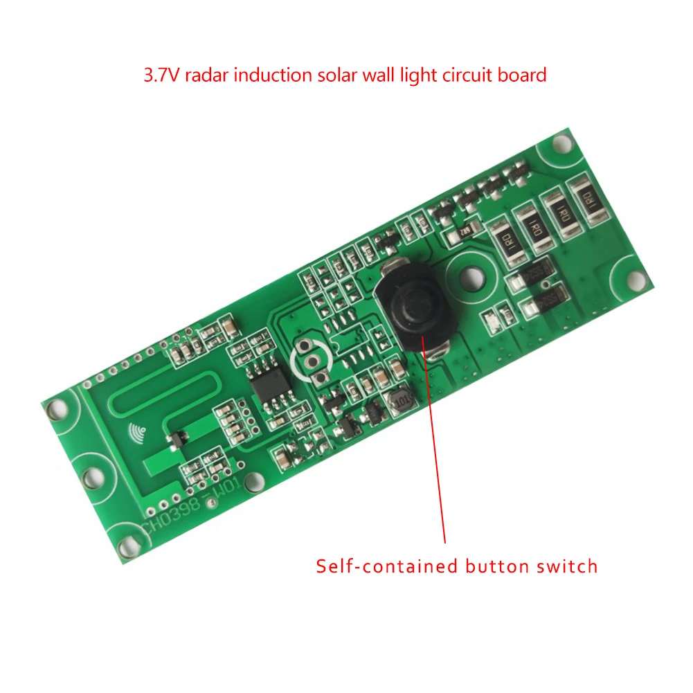 3.2V 3.7V Radar Induction Solar Wall Lamp Controller Circuit Board with Switch