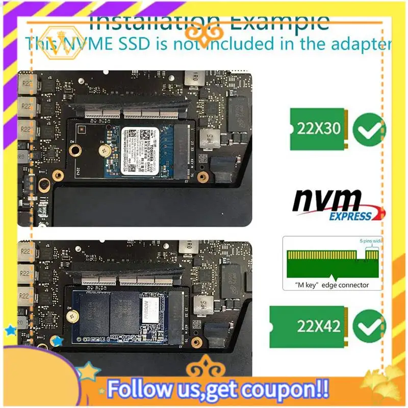 Latest-20X A1708 SSD Adapter Nvme PCI Express PCIE To NGFF M2 SSD Adapter Card M.2 SSD For  Pro Retina 13 Inch A1708