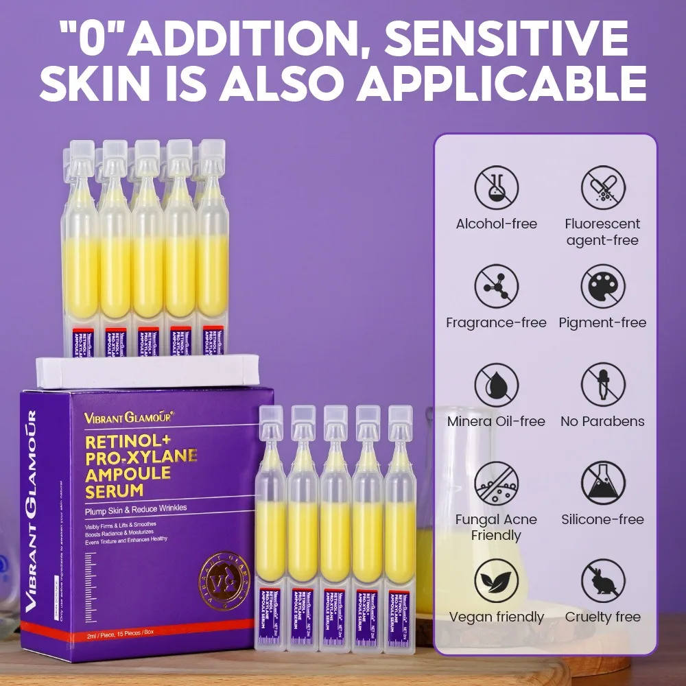 Retinol + Pro-xylane Ampoule serum  Repairs Strengthens The Skin And Diminishes Fine Lines Face Beauty Skin Care 15pcs