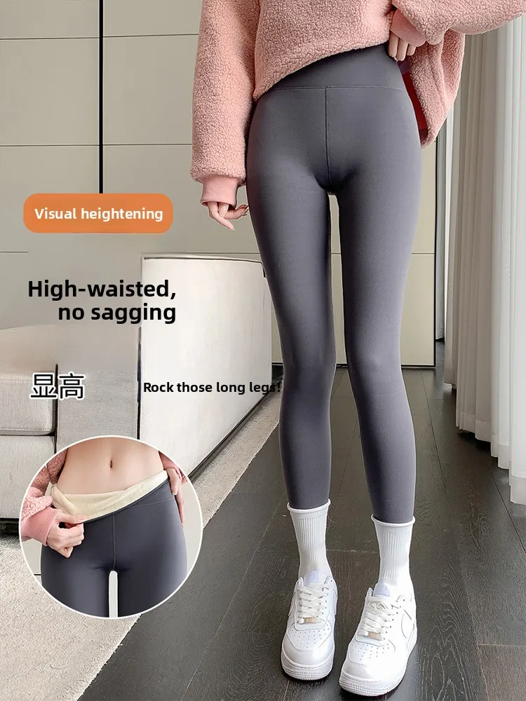 Spodnie do jogi z wysokim stanem, plus size, damskie, odzież wierzchnia, jesienno-zimowe, wyszczuplające, warstwa bazowa, przyjazne dla skóry, duży rozmiar.