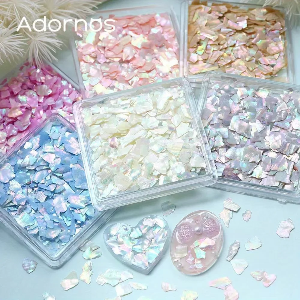 1 Box of Irregular, Shimmering Aurora Shell Flakes (6 Colors) – Epoxy Resin Fillers for DIY Crafts