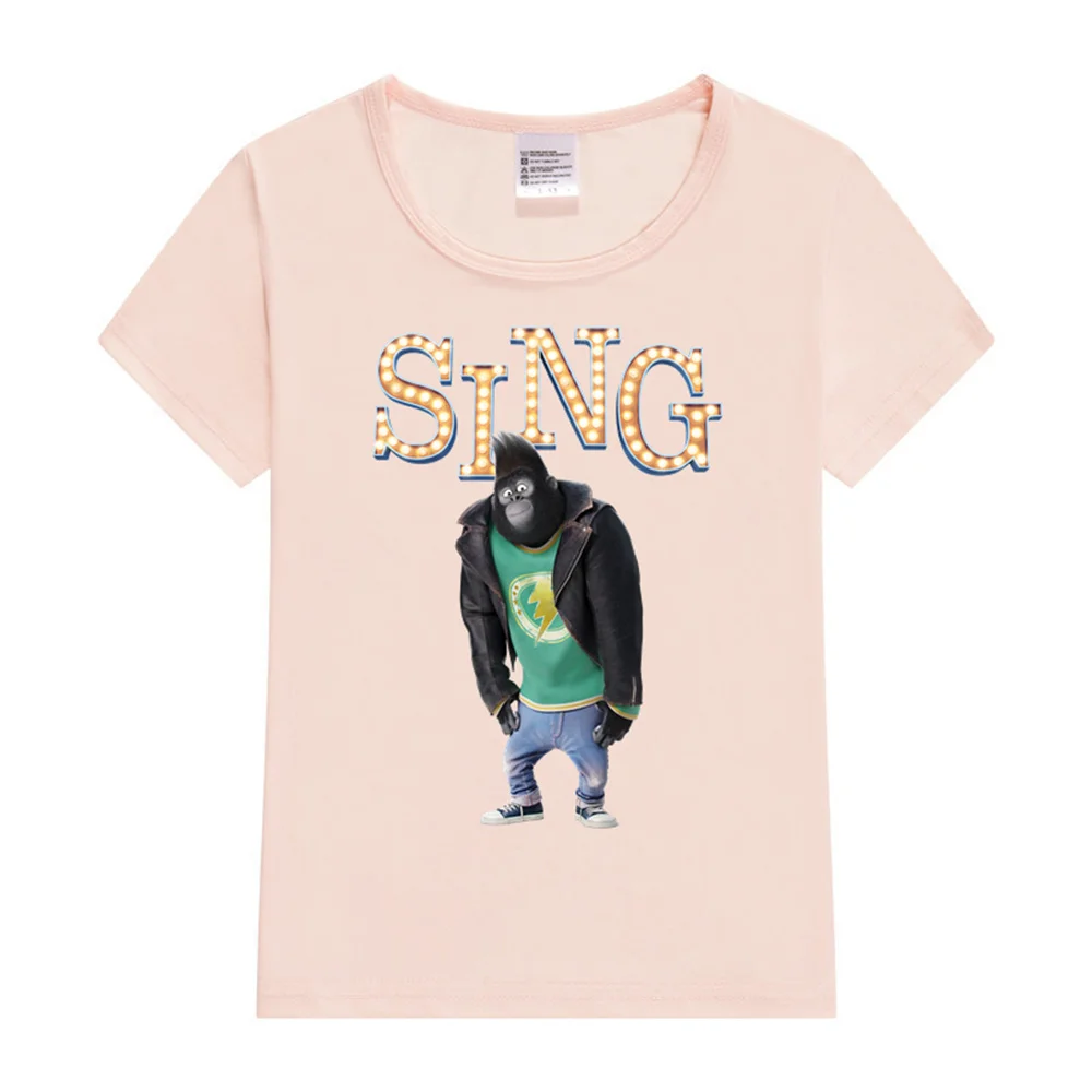 Johnny Gorilla Sing T-shirt Kids Sing Movies TShirts Summer Short Sleeve Top Hip Hop Streetwear Boys Girls Harajuku Fashion Tees