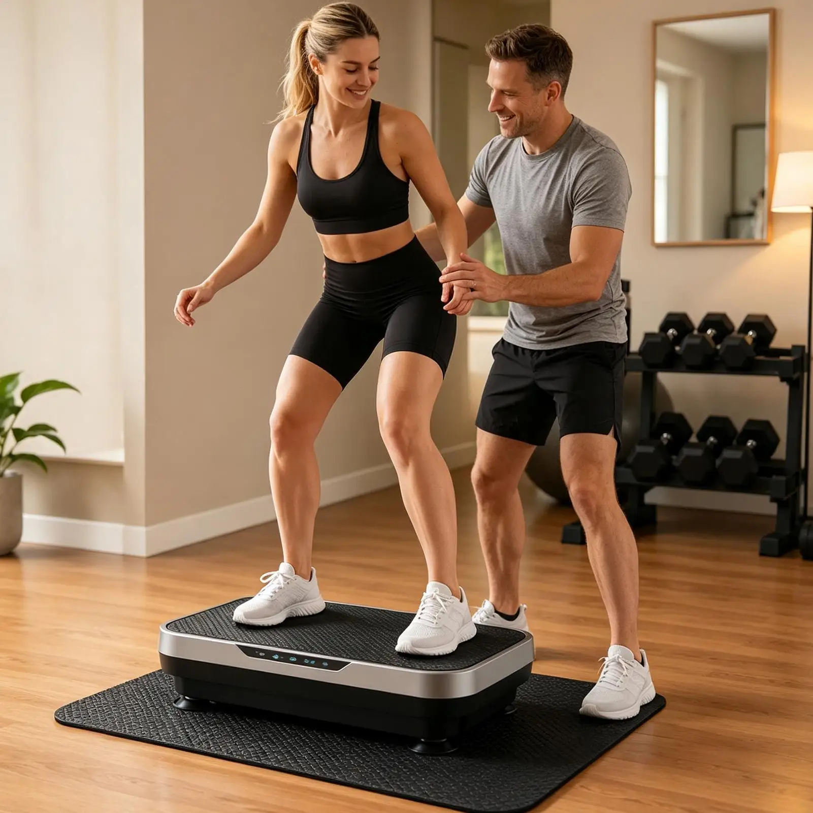 Anti Vibration Pads Double-Sided Non-slip Elliptical Floor Protector Exercise Mat For Reduce Noise Floors Carpet Hardwood Gym
