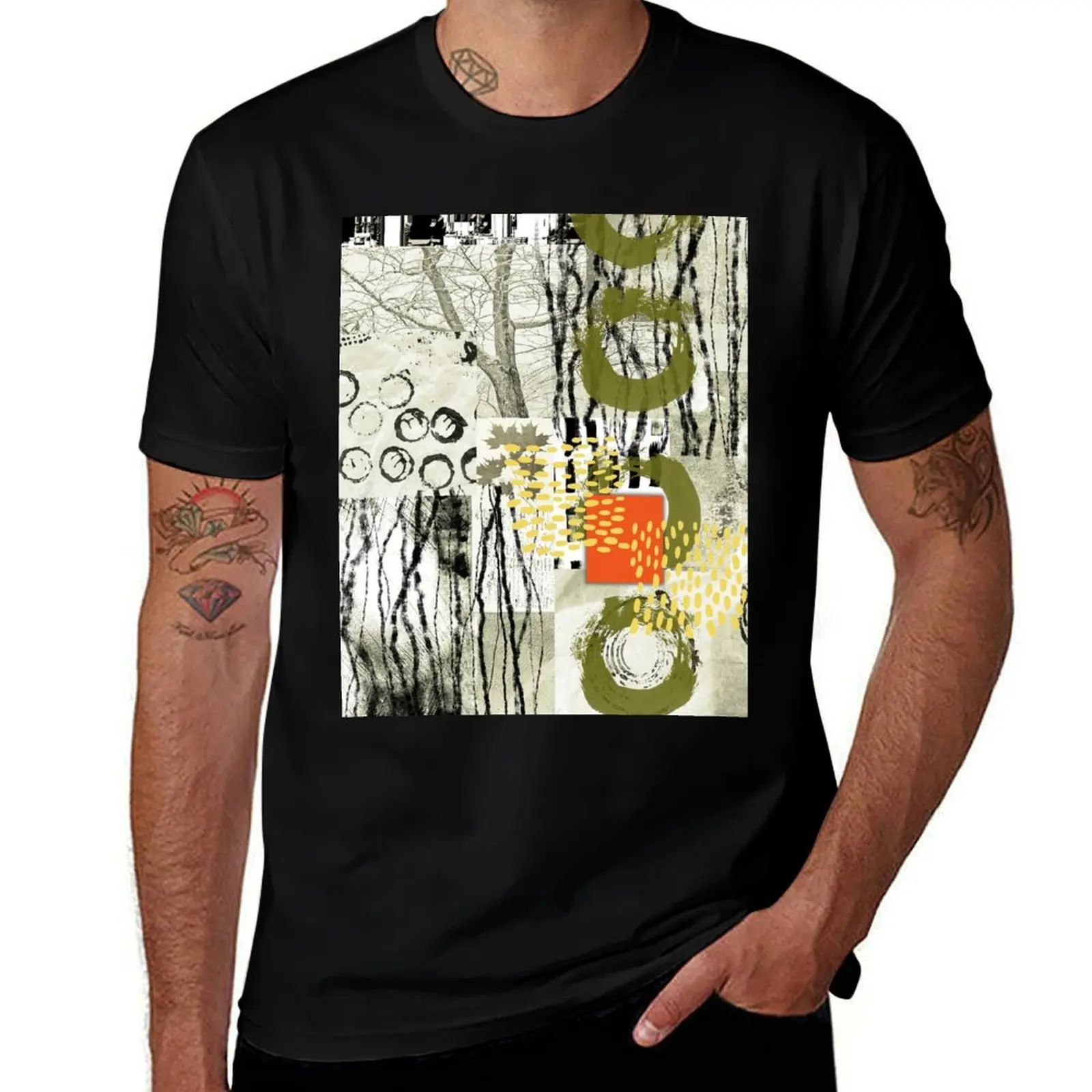 

Monochromatic Abstract Art T-Shirt essential t shirt funny t shirts dark humor t shirt for man 100 percent cotton T-Shirt