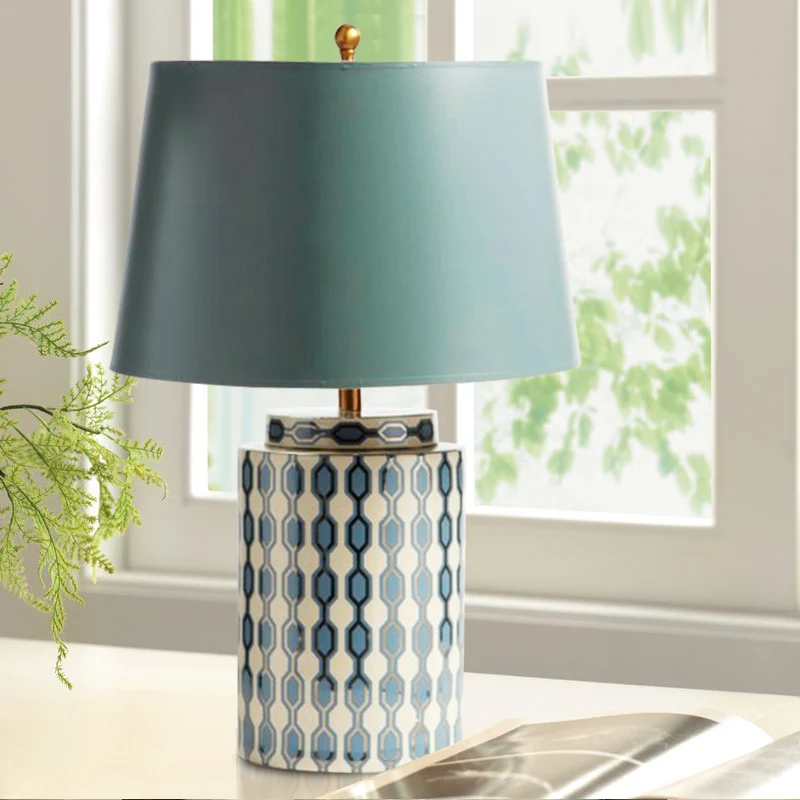 

Pastoral Table Lamp Ceramic European Modern Fashion Personalized Home Living Room Hotel Model Room Bedroom Bedside Lamp