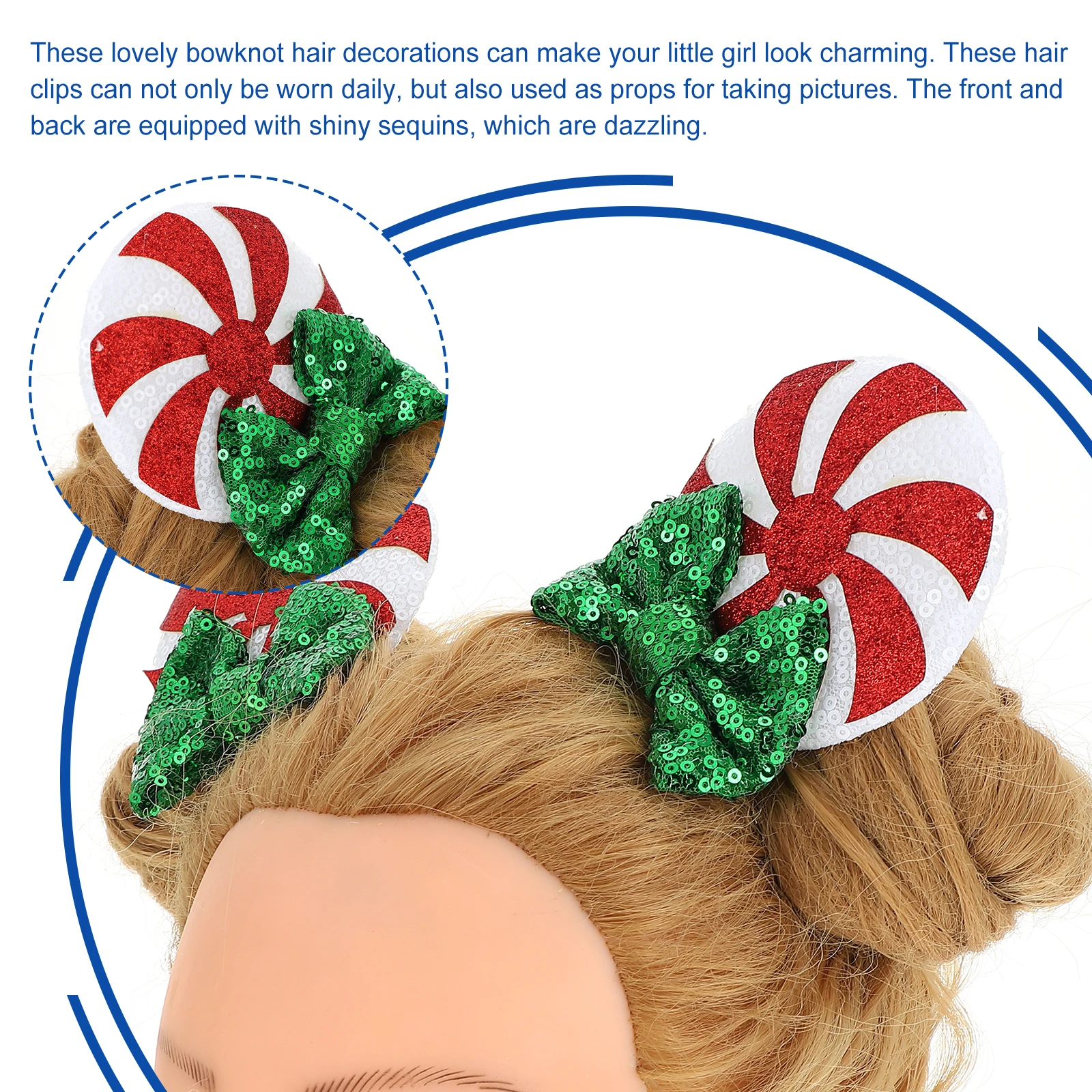 

2 Pairs Children Girl Hair Clips C y Sequins Bowknot Barrettes Decorative Headdress Accessories for Baby Girls hairstyles design