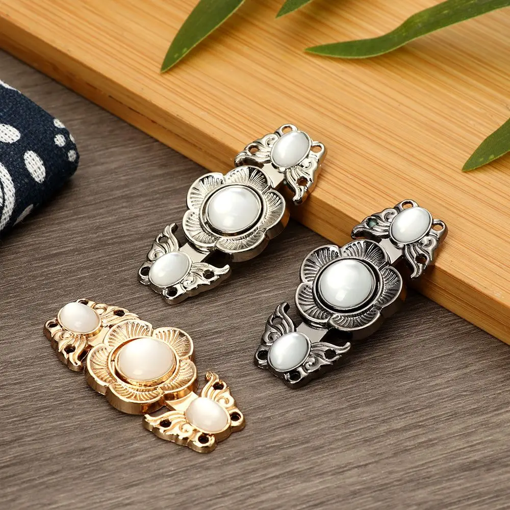 6Pcs DIY Decor Scarf Clasp Sweater Connection Buckle Cape Cloak Clasp Metal Buttons Cheongsam Buckle