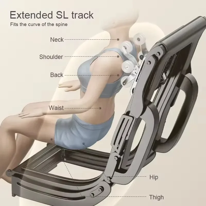 2025 บลูทูธ AI หรูหราทันสมัยแบบพกพาที่ดีที่สุดผ่อนคลายหรูหราควบคุม Shiatsu ไม่มีแรงโน้มถ่วงเก้าอี้นวดไฟฟ้าขาหุ่นยนต์
