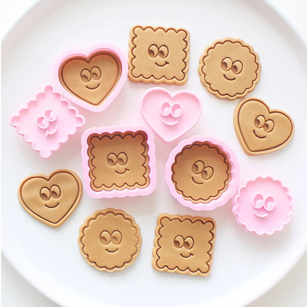 Cute Expression Cookie Cutters Cartoon Cake Biscuit Mold Cookie Stamp Kitchen Baking Pastry Bakeware Dessert Supplies