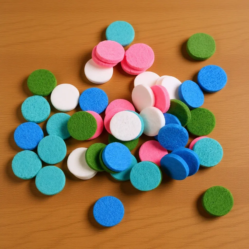 

50 шт. круглых ватных дисков для эфирных масел, для диффузоров-кулонов 25 мм, браслетов, автомобильных вентиляционных отверстий, ароматерапевтических вставок