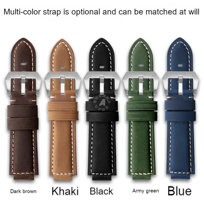 Retro leather watch strap for Casio ECB 10 Hexagon oak 5618 ECB-10YDC ECB-10Y modified band men's wristband 24x14mm brown blue