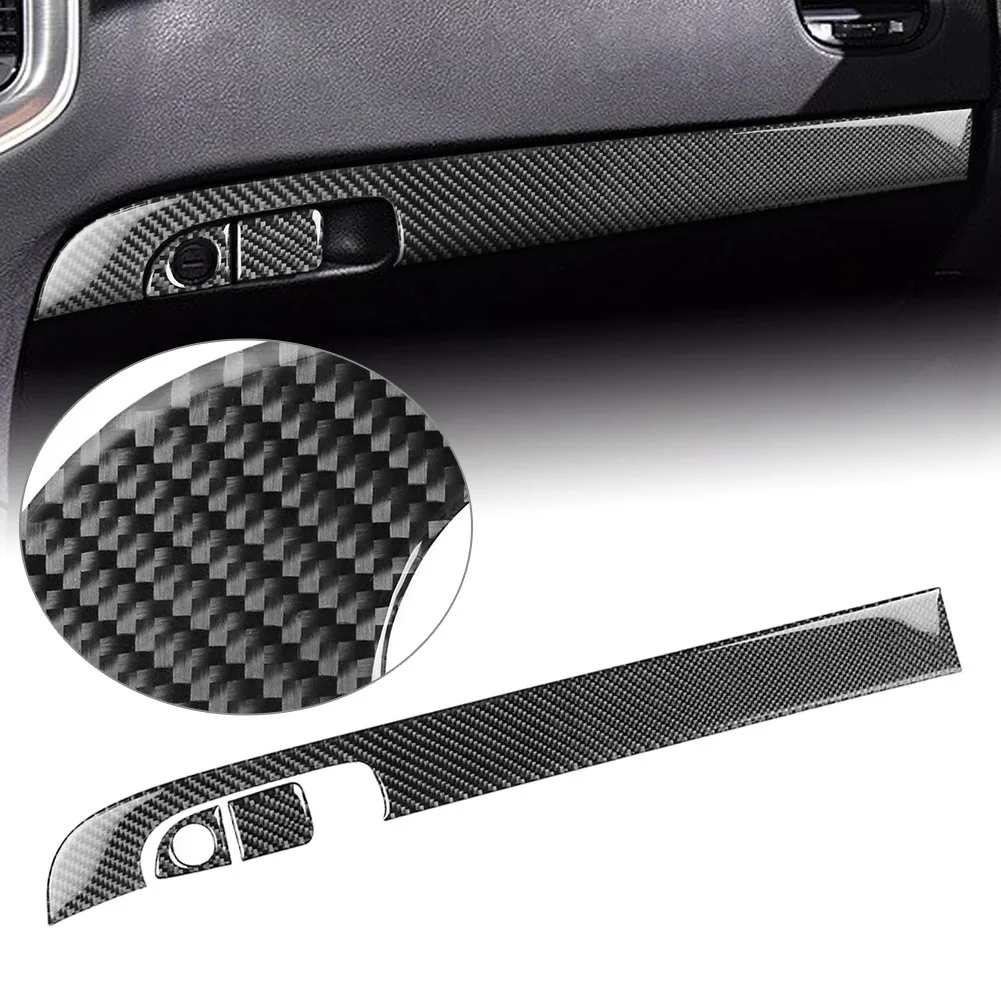 3Pcs/Set Carbon Fiber ABS Car Copilot Dashboard Panel Cover Trim For Dodge Charger 2015 2016 2017 2018 2019 2020 2021 LHD