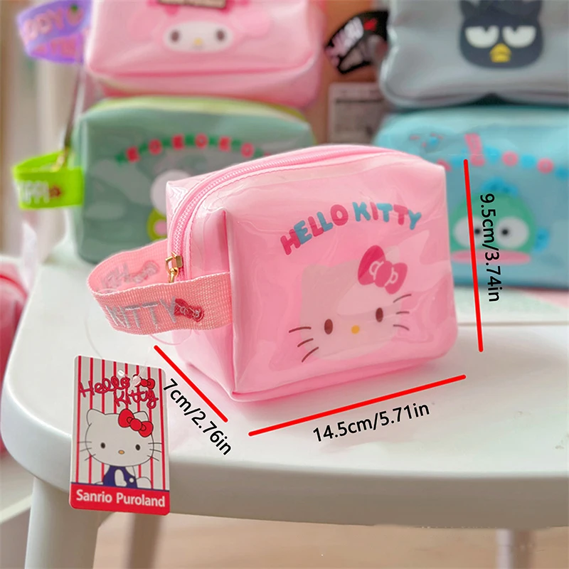 Sanrio hello kitty bolsa de maquiagem kuromi melodia cinnamoroll bolsa de cosméticos bolsa de viagem bolsa de lavagem portátil bolsa de caneta bolsa de moedas