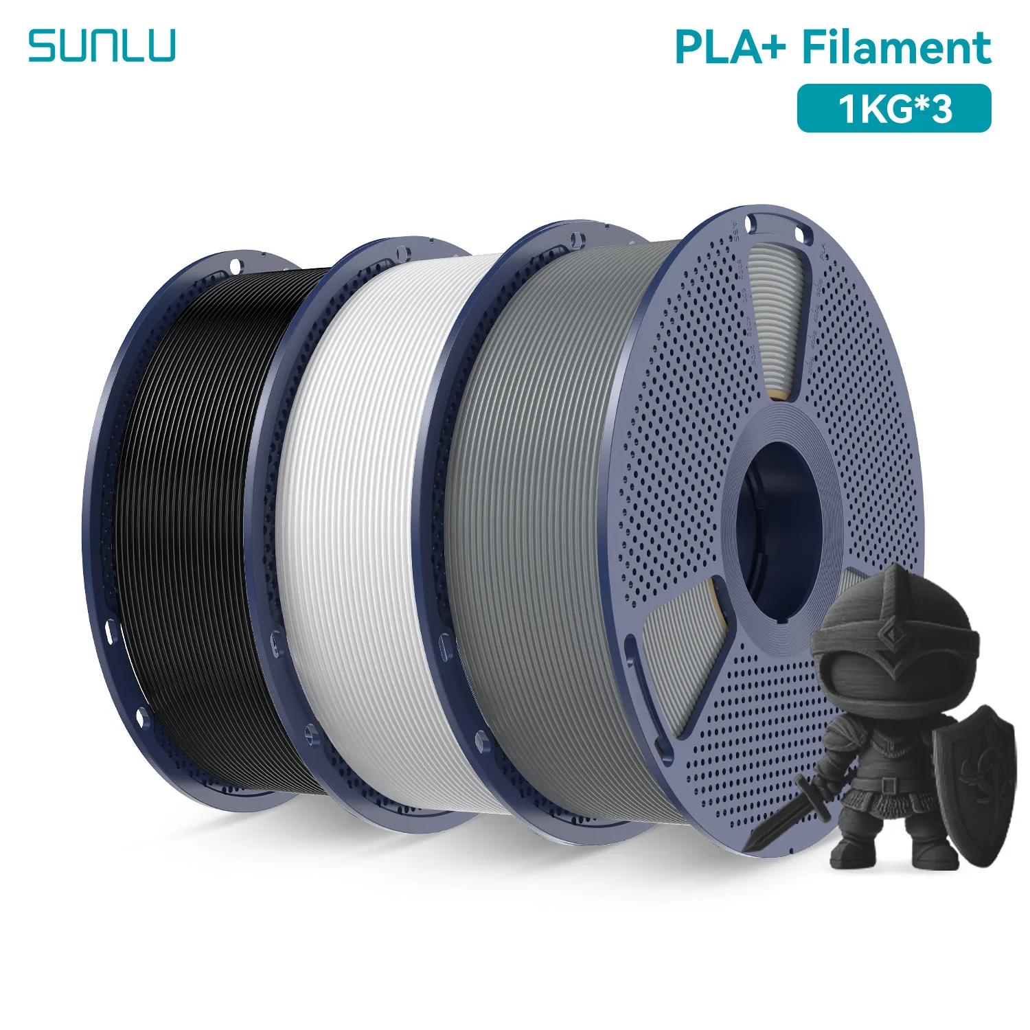 SUNLU PLA+ PLA Plus 1.75mm 3D Filament 3KG 1KG/Roll  - 300mm/s Speed, No Bubbles, ±0.02mm Accuracy, Eco Material From US Local