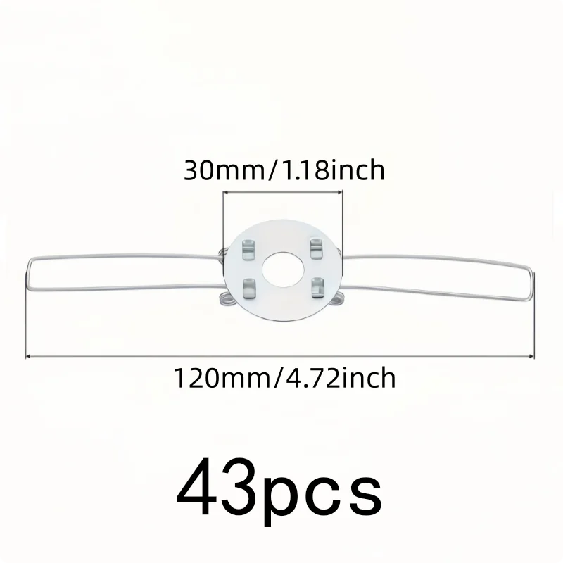 43 pcs 120mm Metal Spring Clamps Easy Snap-On Install, designed for Lamp Fixture Repair, 2-Fork Design