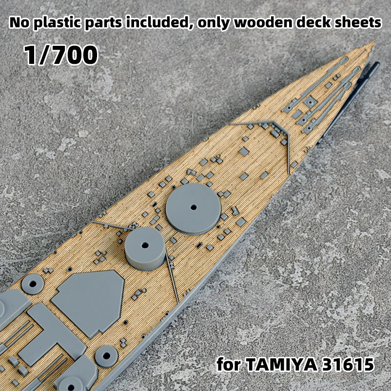 Modell-Upgrade-Teile, lasergeschnittene Holzdeckplatte mit selbstklebender Ankerkette für Tamiya 78011 31615 Prince Wales 1/350 1/700 – Detail 1