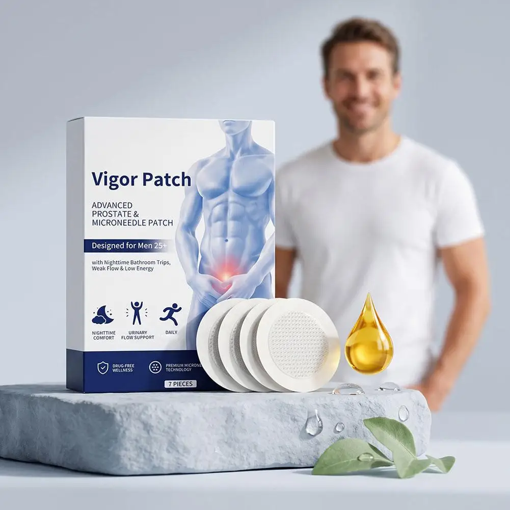 7 Pieces Vigor Patch Advanced Prostate Vitality Microneedle Patch Designed For Men 25+ Urinary Flow Support Daily Vitality Patch