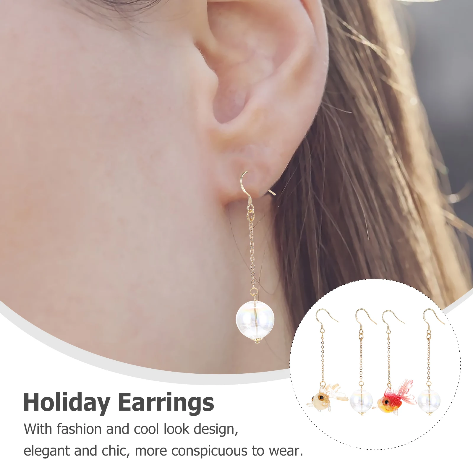 

Asymmetrical Goldfish Earrings Chic Dangle Pendant Stylish Female Ear Jewelry Delicate Fashionable Party Accessories