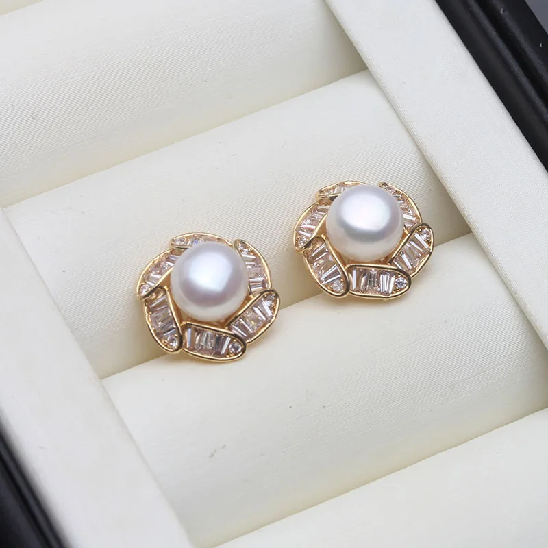 

Wedding White Natural Freshwater Pearl Earrings Woman,Cute Gold Plated Pearl Earrings Wife Mother Birthday Gift White Pink