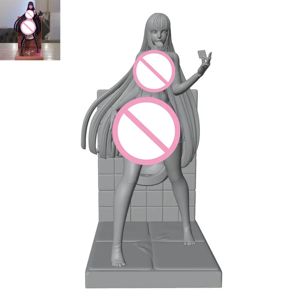 1/24/12/6 Beautiful long-haired girl, smart gesture modeling, anime character girl resin model kit, 3D printed statue, unpainted