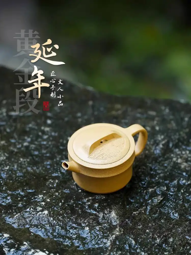 [Not Ordinary Pot]Yixing Original Mineral Purple Deng Changxiu Handmade Teapot Golden Section Clay Longevity Pot 90Cc
