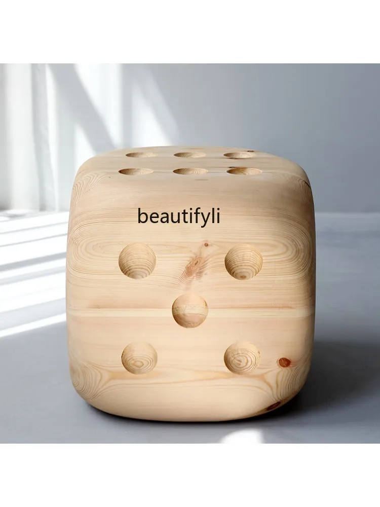 Nordic Simple Wood Carving Crafts Log Shoe Changing Stool Creative Stool Designer Furniture Solid Wood Low Stool