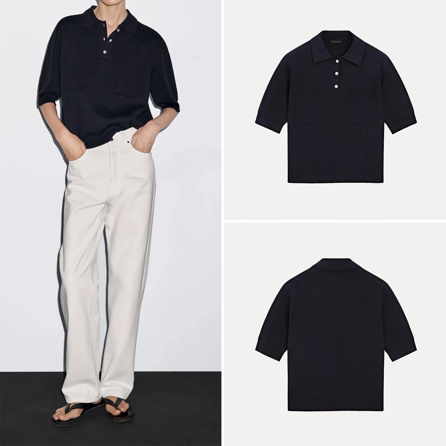 

Faionable Knitted Sweater with Stand Collar And mid Sves for Women Autumn 2025 New Arrival Ele Daily Wear T-irt