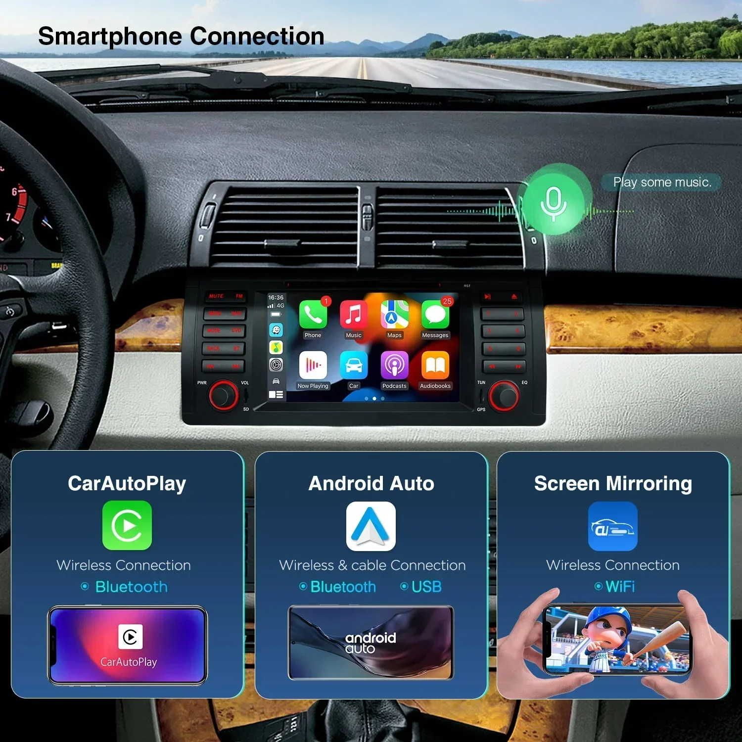 2025 XTRONS 7 "أندرويد 13 ثماني النواة شاشة Carplay أندرويد السيارات 4G LTE مشغل أقراص مضغوطة للسيارة ل X5 E53 1999-2006 #4