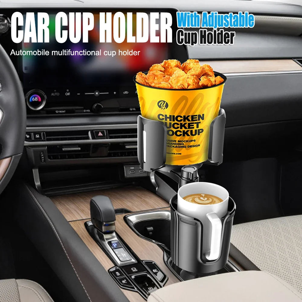 Car Cup Holder Tray 360 Degree Rotation Car Tray Table Food Table Organized Adjustable Drink Holder Car Accesories