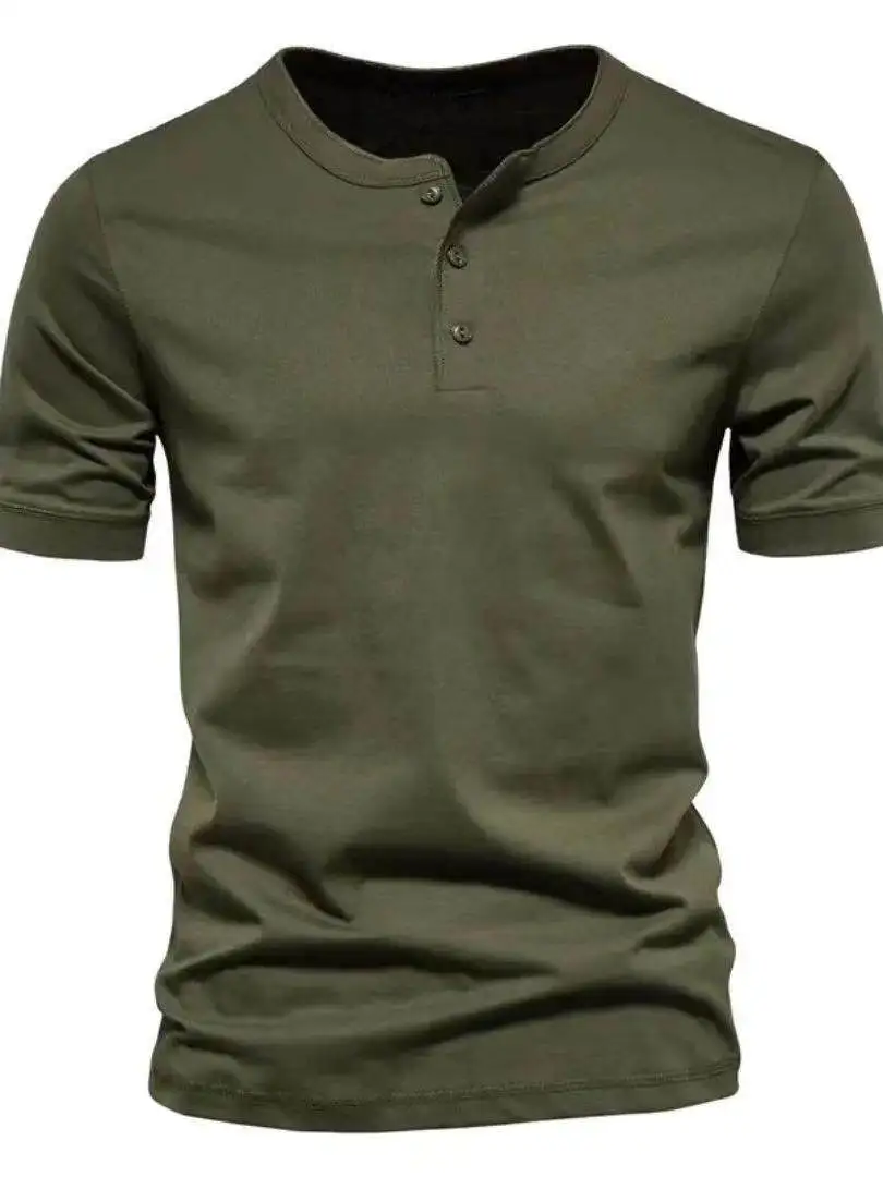 Men's round Neck Short Sleeve T-Shirt Standard Fit Flocking Process Bright Thread Citywalk Suitable American Style Pure Color