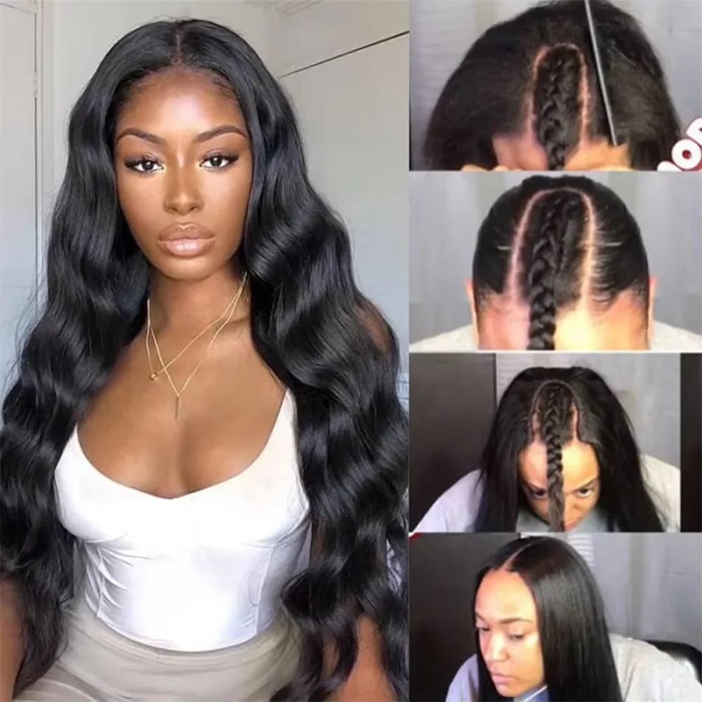V-Part-Perücke, Echthaar, Body Wave, für Damen, 220 Dichte, zum Anziehen, natürlich gefärbt, Upgrade, 28-32 Zoll, V-Part-Perücken, maschinell gefertigt, Echthaar – Detail 2
