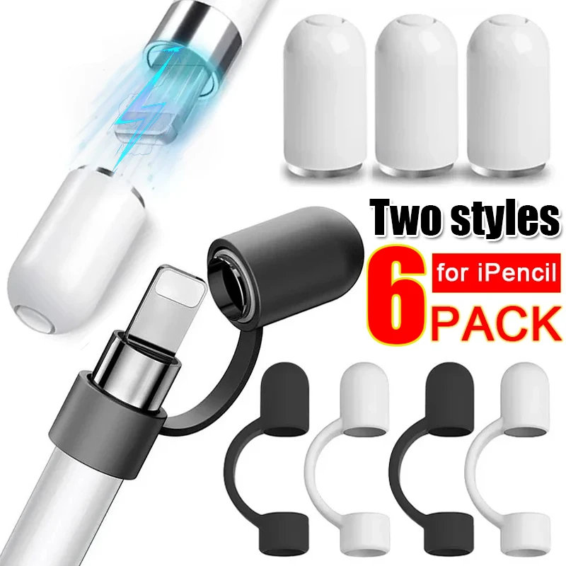 for Apple Pencil 1st Magnetic Replacement Pencil Caps Pen Top Stylus Cover with Anti Fall Soft Silicone Holder for IPencil 1