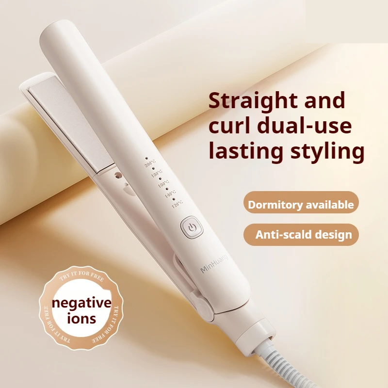 

Mini Hair Flat Iron 2 in 1 Hair Straightener and Curler Portable Straightening Iron Constant Temperature