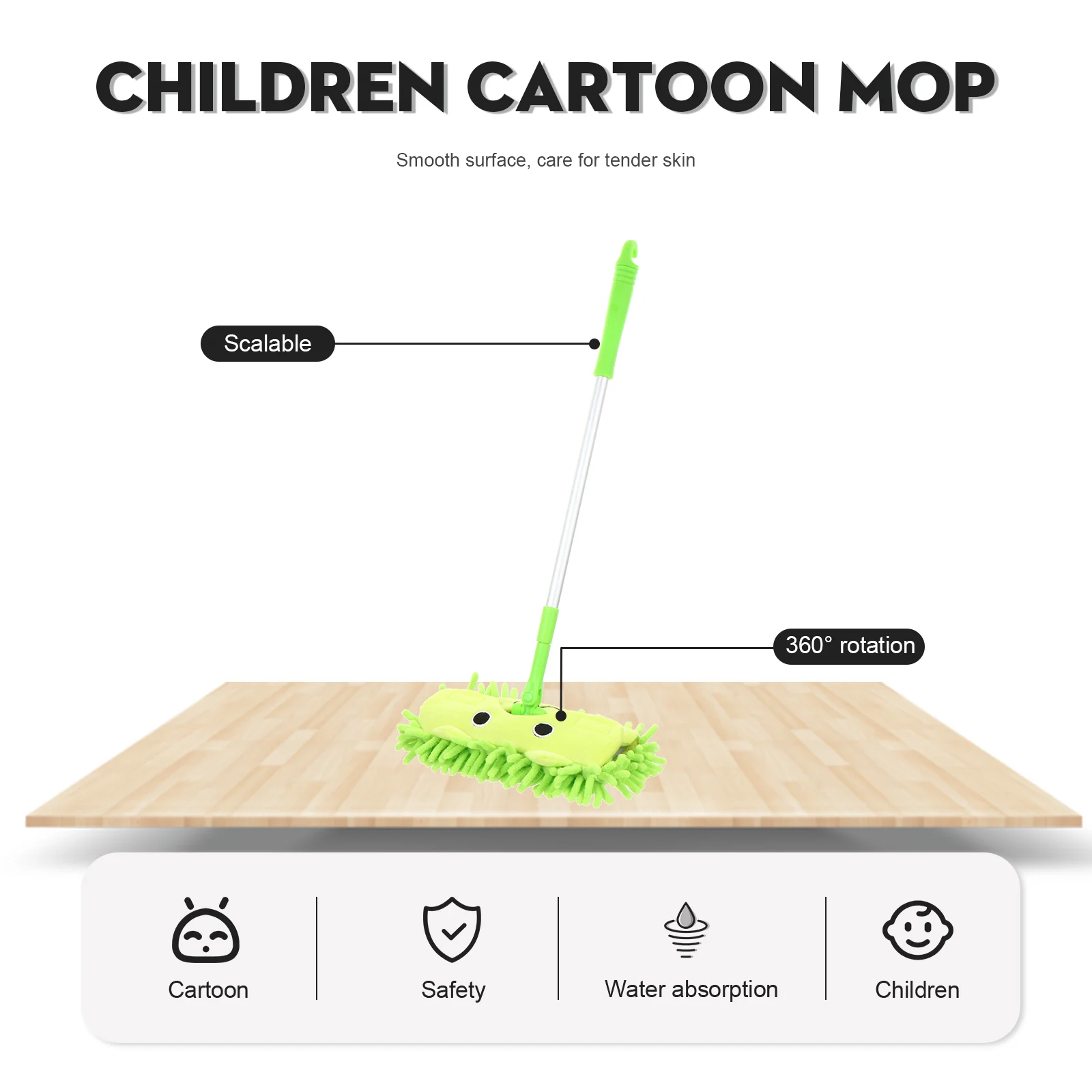 Suministros de limpieza de fregona de juguete, herramientas de limpieza para niños, juguete para niños pequeños, escoba de plástico de imitación para bebé