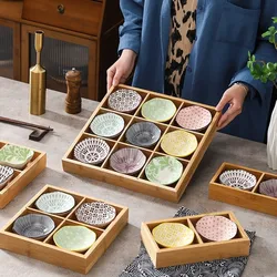 2023 New High-End Ceramic Snack Plates Japanese Style Ceramic Sauce Plates Household Kitchen Round Sauce Dishes 1PCS LE759