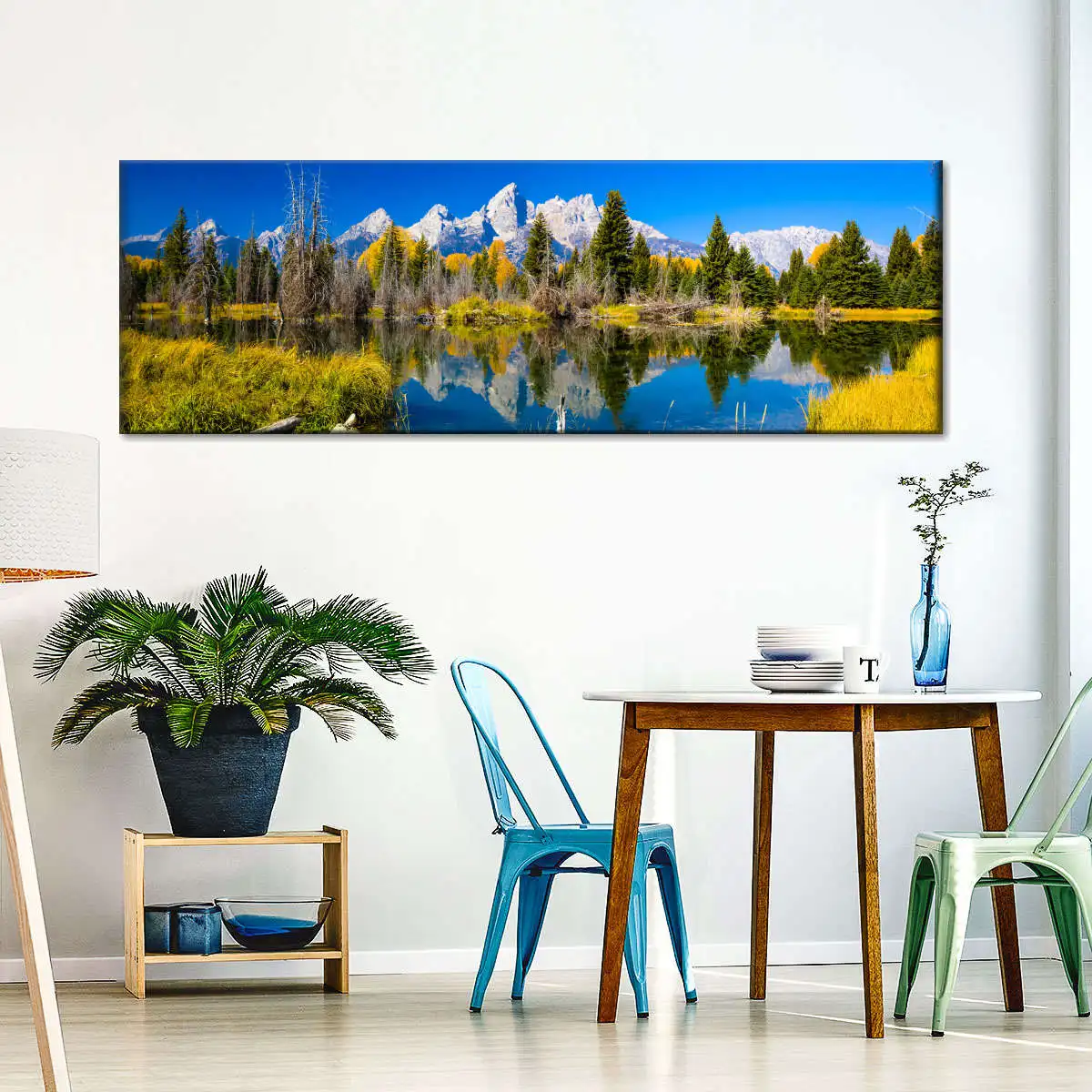 Grand Teton Mountains Panoramic Canvas Print Painting Poster Home Decor Wall Art Decoration Picture For Living Room Sofa