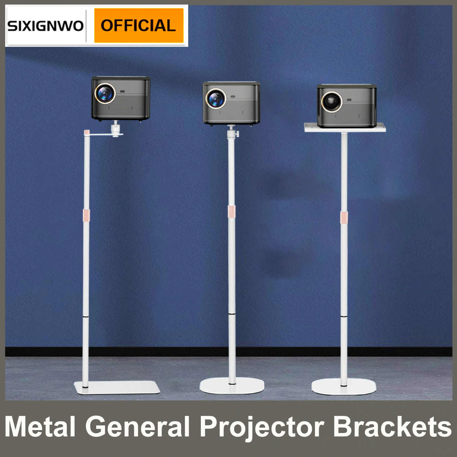 160CM wspornik projektora podłogowego stojak podporowy uchwyt metalowy wielokątny regulowany 360 1/4scr PTZ obrotowy do projektora filmowego