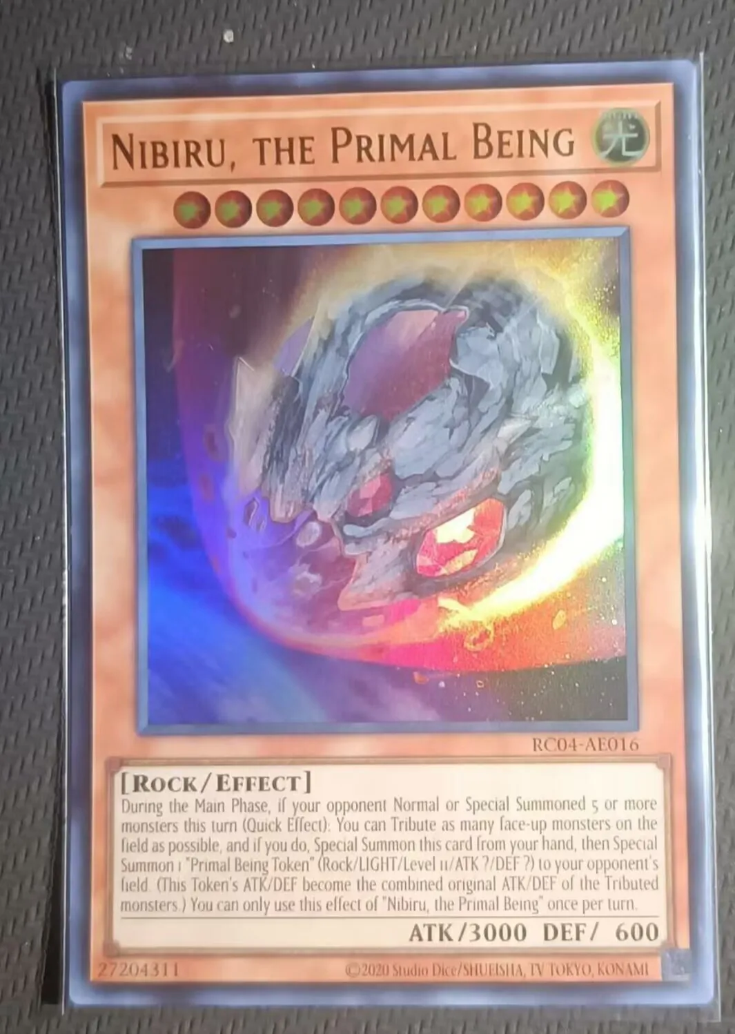 Yugioh KONAMI Duel Monsters RC04-AE016 Nibiru, the Primal Being Ultra Rare Asian English Collection Mint Card